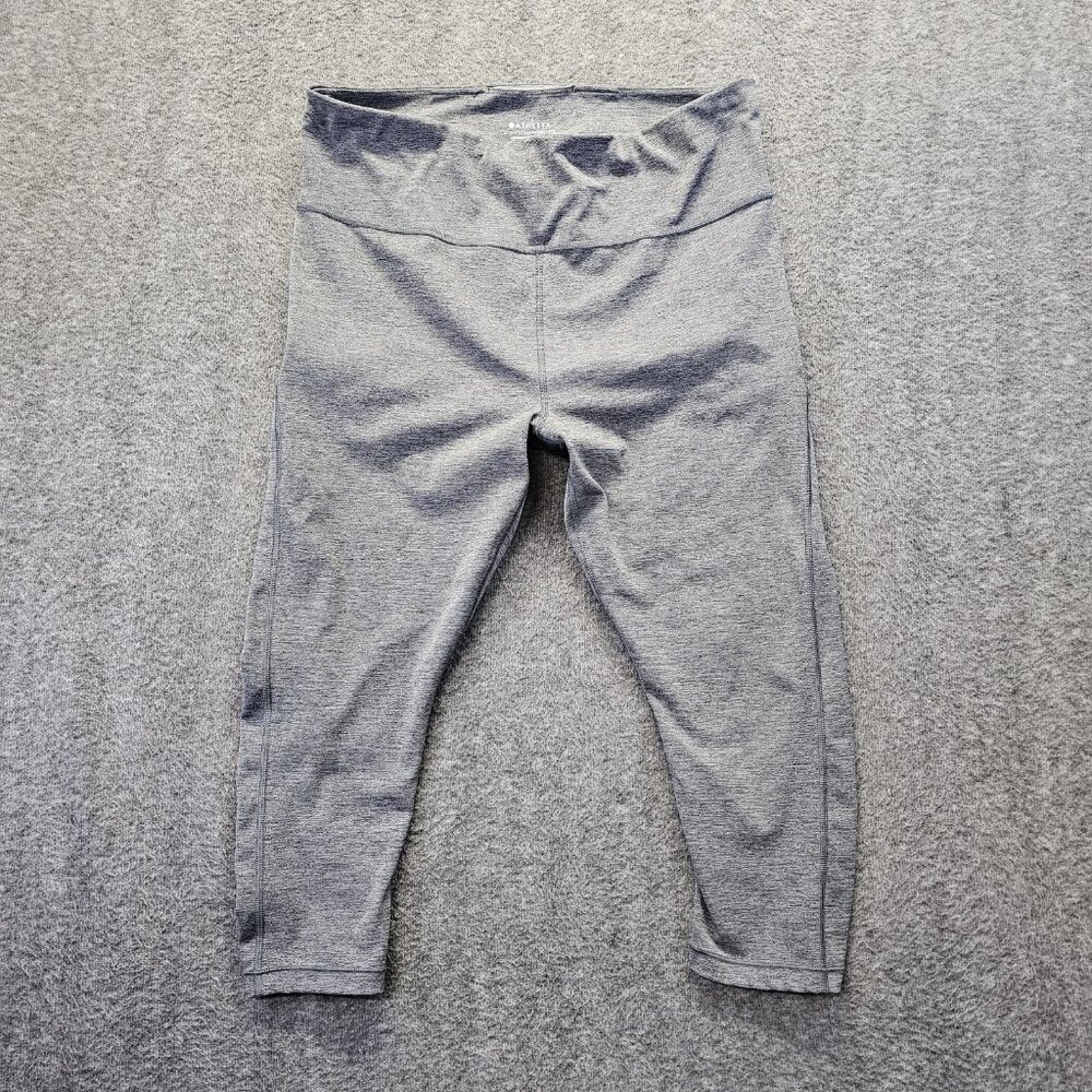 Athleta Leggings Womens Size Large Ultimate Stash Pocket Capri Gray Yoga Gym